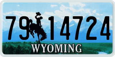 WY license plate 7914724