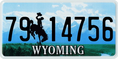 WY license plate 7914756