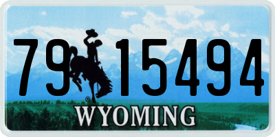 WY license plate 7915494