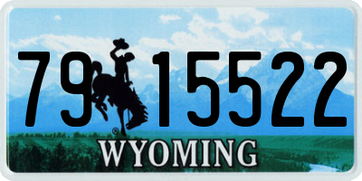 WY license plate 7915522