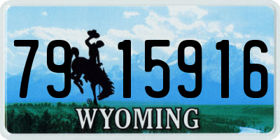 WY license plate 7915916