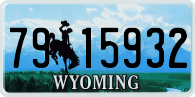 WY license plate 7915932