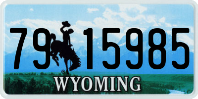 WY license plate 7915985