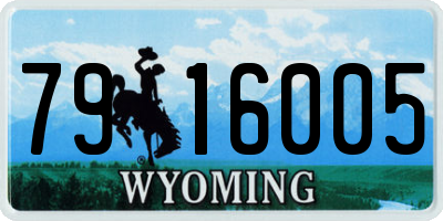 WY license plate 7916005