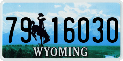 WY license plate 7916030