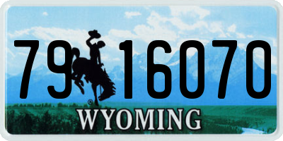 WY license plate 7916070