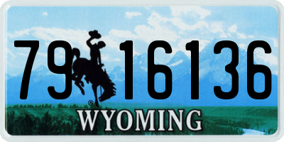 WY license plate 7916136