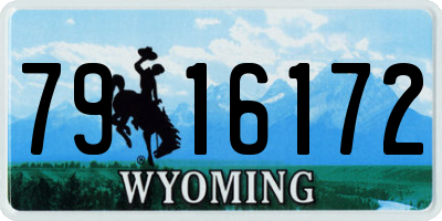 WY license plate 7916172