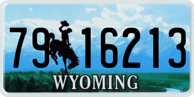 WY license plate 7916213
