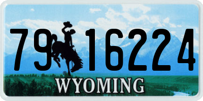 WY license plate 7916224