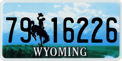 WY license plate 7916226