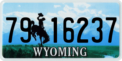 WY license plate 7916237