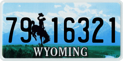 WY license plate 7916321