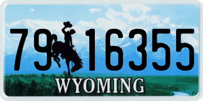 WY license plate 7916355