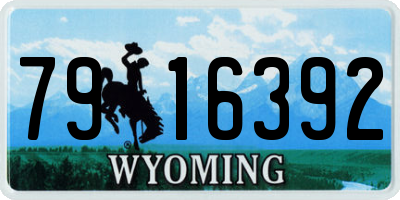 WY license plate 7916392