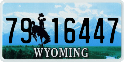 WY license plate 7916447