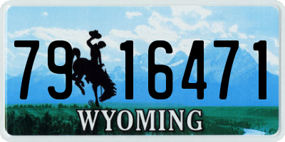 WY license plate 7916471