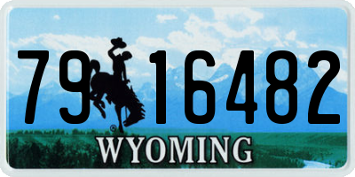 WY license plate 7916482