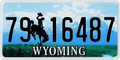 WY license plate 7916487