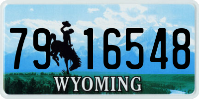 WY license plate 7916548