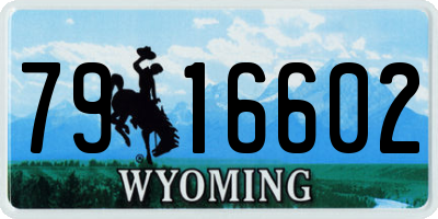 WY license plate 7916602