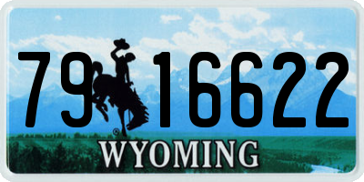WY license plate 7916622
