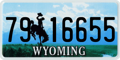 WY license plate 7916655