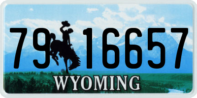 WY license plate 7916657