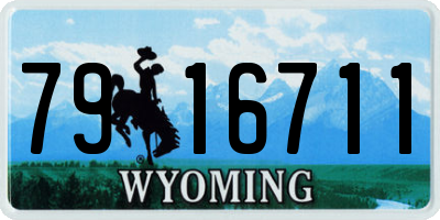 WY license plate 7916711