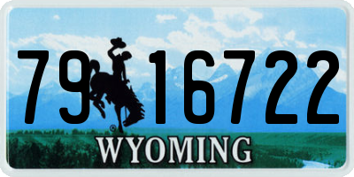 WY license plate 7916722