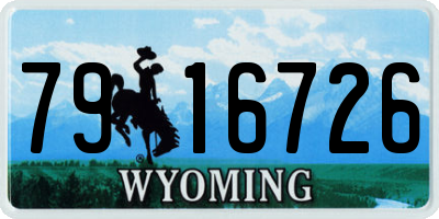 WY license plate 7916726