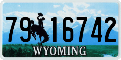 WY license plate 7916742