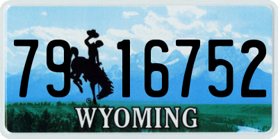 WY license plate 7916752