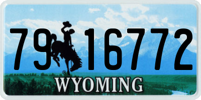 WY license plate 7916772