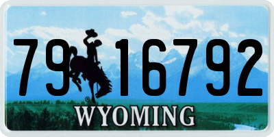 WY license plate 7916792