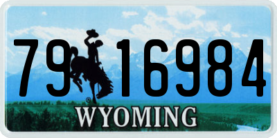 WY license plate 7916984