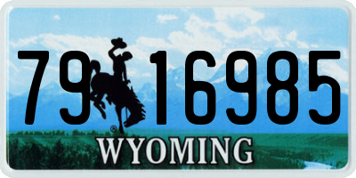 WY license plate 7916985