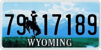WY license plate 7917189