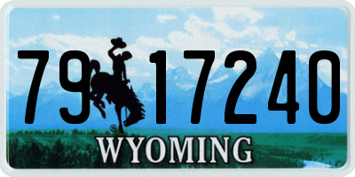 WY license plate 7917240