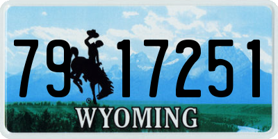 WY license plate 7917251