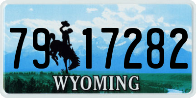 WY license plate 7917282