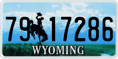 WY license plate 7917286