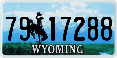 WY license plate 7917288