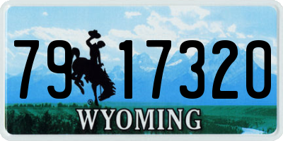 WY license plate 7917320