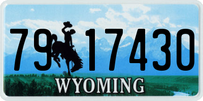 WY license plate 7917430