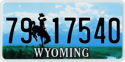 WY license plate 7917540