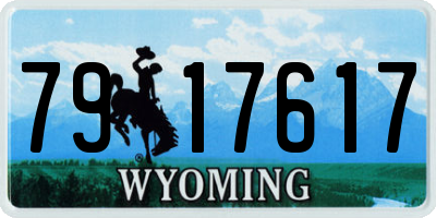 WY license plate 7917617