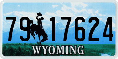 WY license plate 7917624