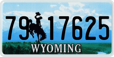 WY license plate 7917625