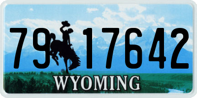 WY license plate 7917642